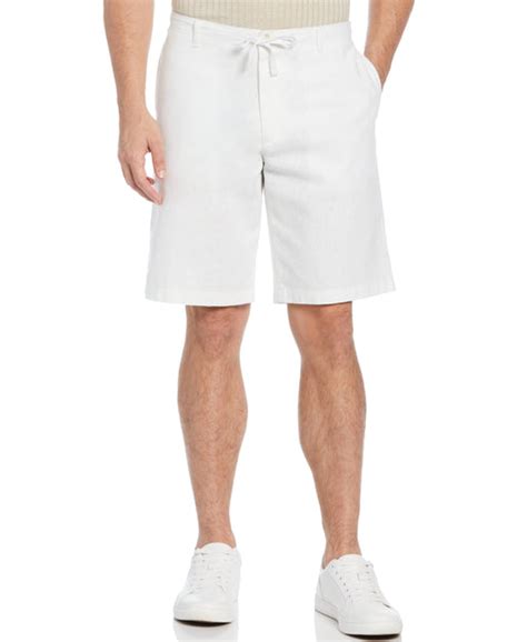 Drawstring Linen Blend Stretch Short Perry Ellis