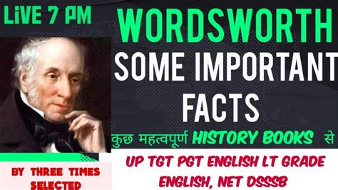 Wordsworth Important Facts And Lines UP TGT PGT ENGLISH LT GRADE DSSSB