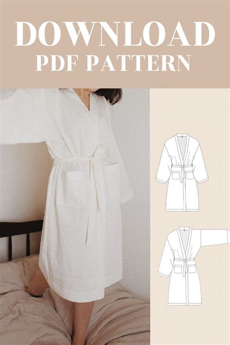 Camilla Dressing Gown Robe Digital Pattern UK 4 24 US 0 20 PDF