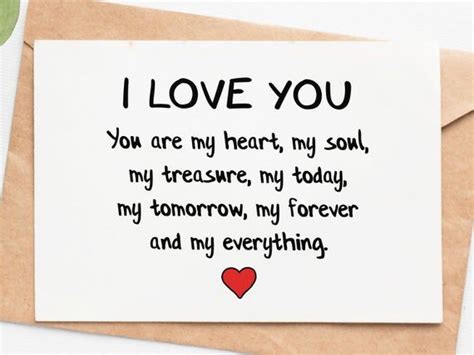 a card with the words i love you on it and a heart in the middle