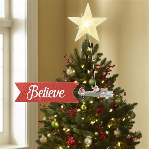 Santa Claus Biplane Animated Tree Topper | The Green Head