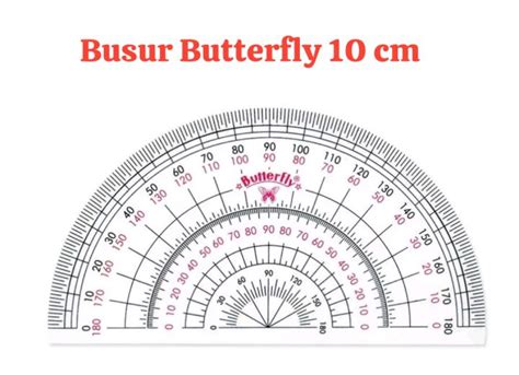 Penggaris Busur Derajat 10 Cm Busur Butterfly Busur Plastik