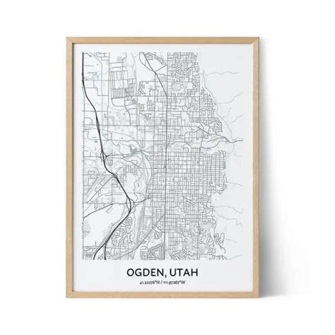 Ogden Map Poster Your City Map Art Positive Prints