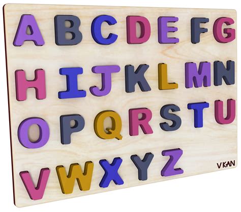 Buy V Kan Wooden English Alphabet Uppercase Puzzle Board Wooden