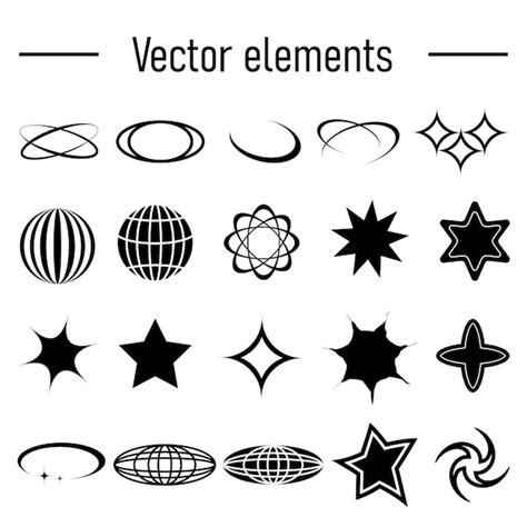 Premium Vector Set With Y2K Elements Aesthetic Abstract Vector Shapes