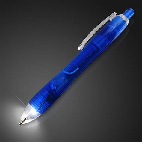 White LED Light Tip Blue Pen