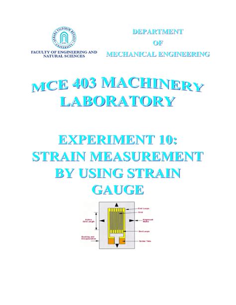 Strain Measurement Lab Manual Mce Experiment