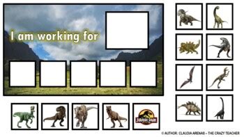 Jurassic Park Token Board 90 Reinforcers By Claudia Resources Tpt