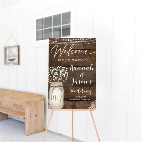 Rustic Wood and Lace Country Wedding Welcome Sign | Zazzle