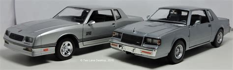 Two Lane Desktop Motormax 124 1987 Buick Regal T Type And Sunnyside 124 1987 Chevy Monte Carlo Ss