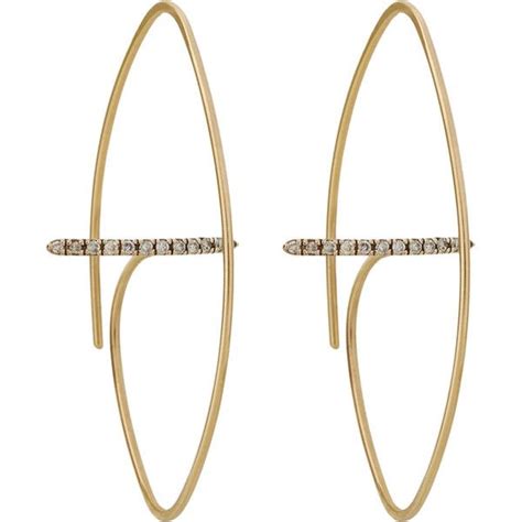 Hirotaka Floating Diamond Bar Oval Earring | Floating diamonds, Clear crystal earrings, Earring ...