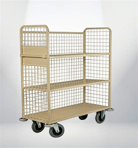 4 Mild Steel 3 Shelf Cage Trolley Loading Capacity 300 Kg Model Name