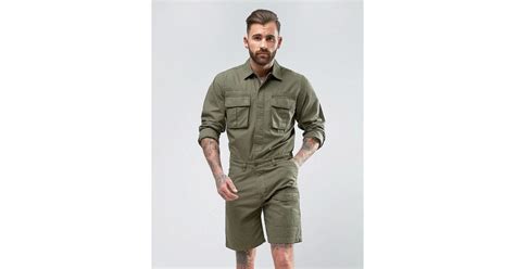 ASOS Military Boilersuit In Khaki In Green For Men Lyst UK