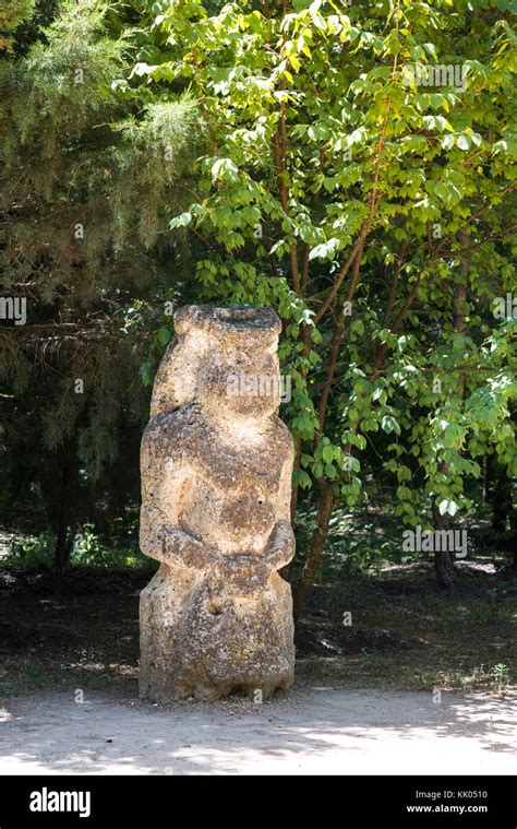 Ancient Kurgan Stelae In The Zoological Garden Of The National Reserve