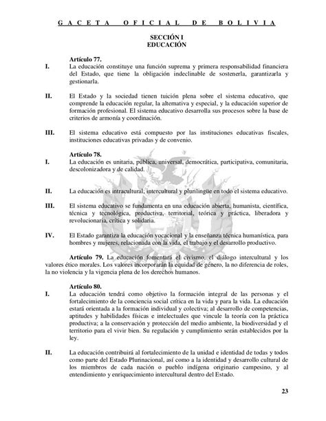 Nueva Constitución Politica Del Estado Plurinacional De Bolivia