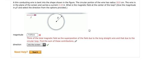 Solved A Thin Conducting Wire Is Bent Into The Shape Shown Chegg