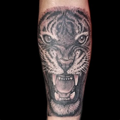 realistic tiger tattoo done at Masterpiece Tattoo in San Francisco