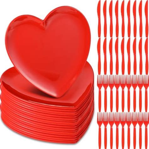 Filltouch 54 Pcs Melamine Heart Shaped Plates And