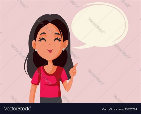 Woman With Speech Bubble And Pointed Finger Vector Image