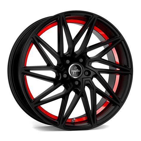 KESKIN KT20 Matt Black Red INSIDE Felgenshop De