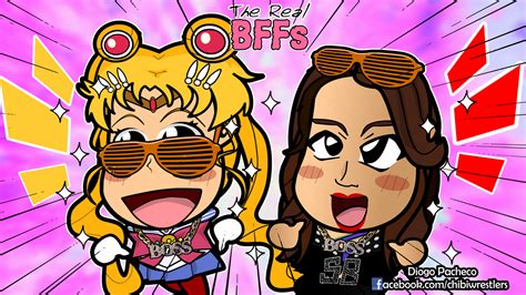 Sasha Banks And Sailor Moon Wwe Chibi Wallpaper By Kapaeme On Deviantart