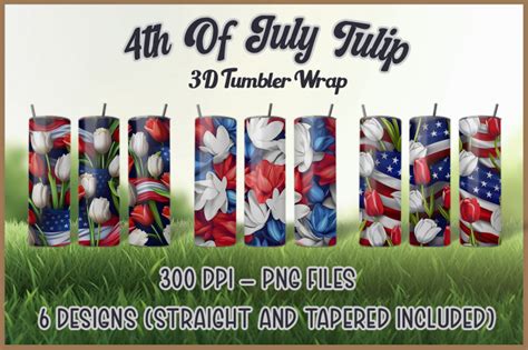 Th Of July Tulip D Tumbler Wrap By Zemira Thehungryjpeg