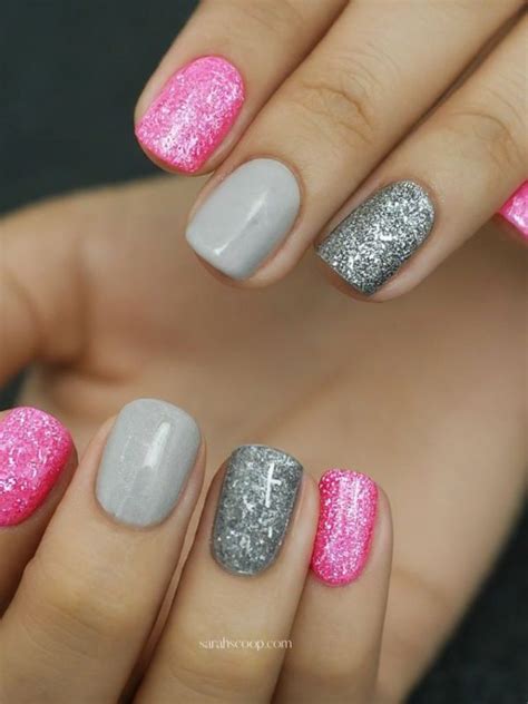 35 Pink And Grey Nail Designs