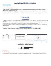 ACTIVIDAD 6 ESTADISTICA INFERENCIAL Docx Actividad 6 Ejercicios