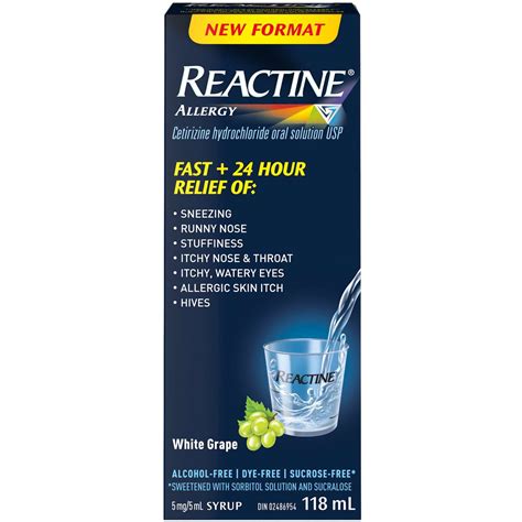 Allergy Liquid Medicine, with Cetirizine Hydrochloride, White Grape Fl