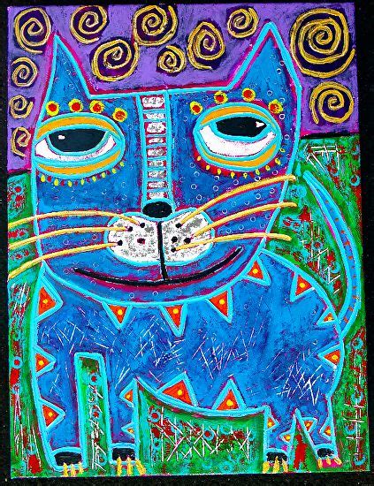 Mr Whiskers por Tracey Ann Finley acrílico 16 x 12 Painting Art