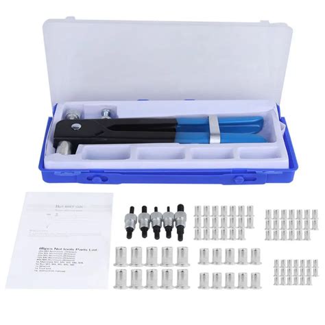 860pcs Rivet Nut Tool Kit Rivnut Tool Blind Nut Rivet Gun Kit Wrench Threaded Insert Rivnut