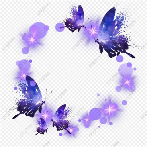 Purple Abstract Butterfly Border