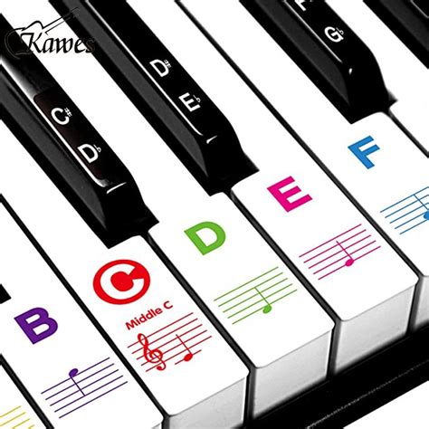 Piano Keyboard Stickers Key Piano Sticker For Beginners Notes Notation ...