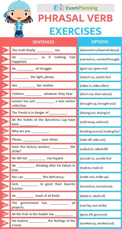 Phrasal Verbs Worksheet For Grade