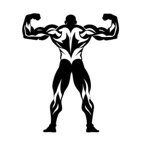 Premium Vector Bodybuilder Muscular Guy Silhouettes Vector