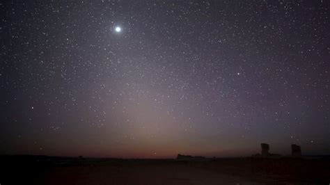 Rare Celestial Event Planetary Alignment Of Moon With Jupiter Mars