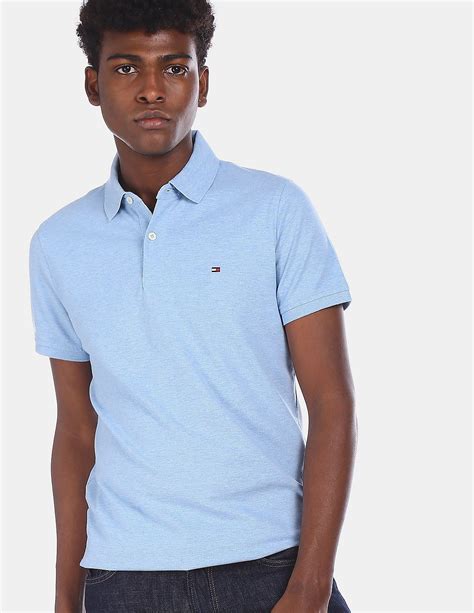 Buy Tommy Hilfiger Men Light Blue Slim Fit Stretch Polo Shirt Nnnow