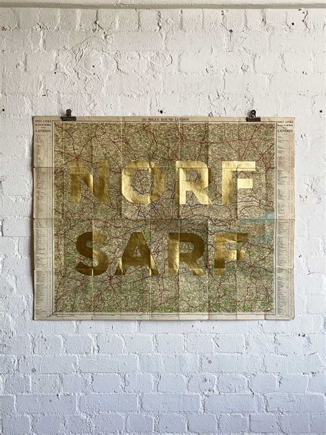 Norf Sarf Vintage Map Gold By Dave Buonaguidi Nelly Duff