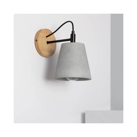 Edit Lighting Edit Luster Single Light Wall Fitting In Grey And Wood Finish E1430 Indoor