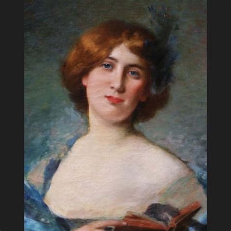 Jules Fr D Ric Ballavoine Portrait De Jeune Femme Rousse Aux Yeux