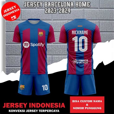 Jual Jersey Klub Barcelona Barca Home Terbaru Setelan