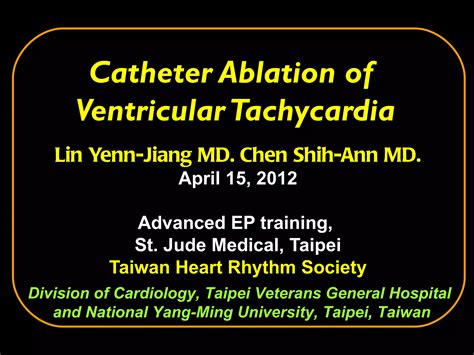 Catheter Ablation Of Ventricular Tachycardia Ppt