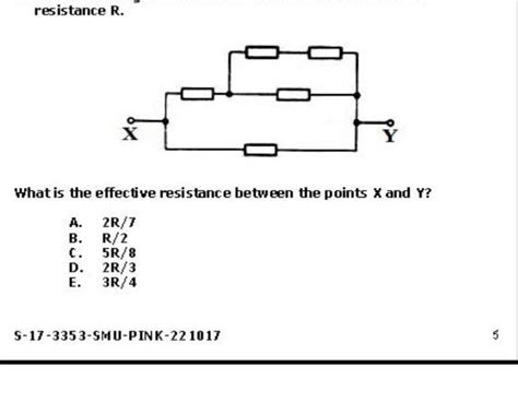 Resistance R What Is The Effective Resistance Between The Points X And Y