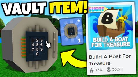 New Vault Code Item Rb Battles Build A Boat For Treasure Roblox