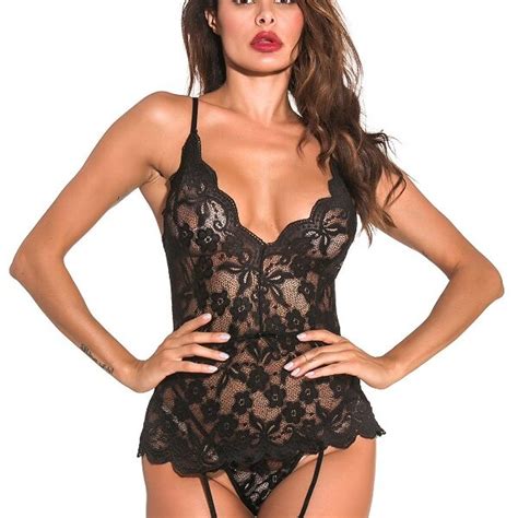 Teddies Floral Print Backless Lace Sexy Teddies Lingerie Td Mercado