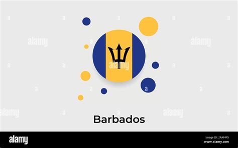 Barbados Flag Bubble Circle Round Shape Icon Colorful Vector