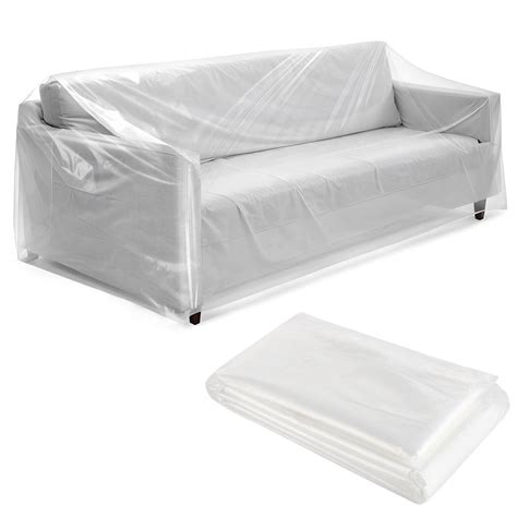 Heavy-Duty Clear Plastic Sofa Cover, Full Coverage, Scratch-Resistant ...