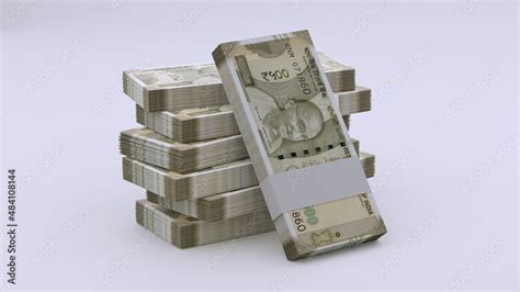 Indian Rupee Currency Note Bundles D Illustration Stock Photo