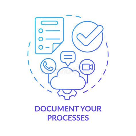 Document Your Processes Blue Gradient Concept Icon Stock Vector