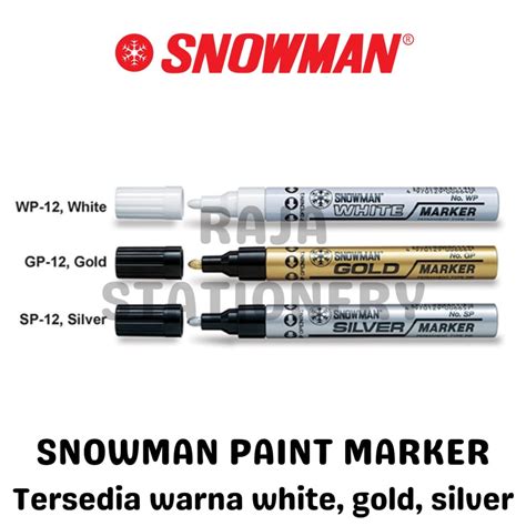 Jual SNOWMAN PAINT MARKER SPIDOL SNOWMAN WHITE GOLD SILVER PUTIH PERAK